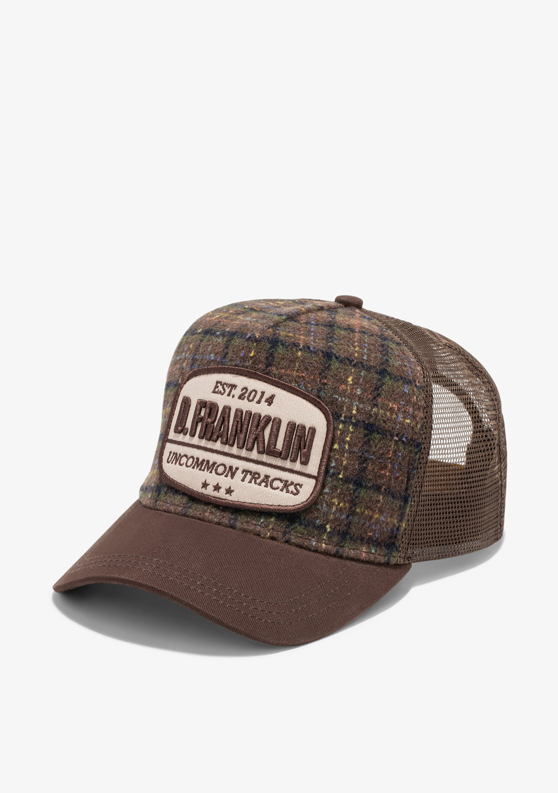 Plaid Trucker Cap Brown