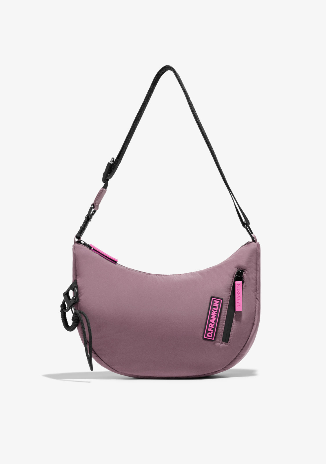 Round Nylon Crossbody Bag Pink Custom Set Fuchsia