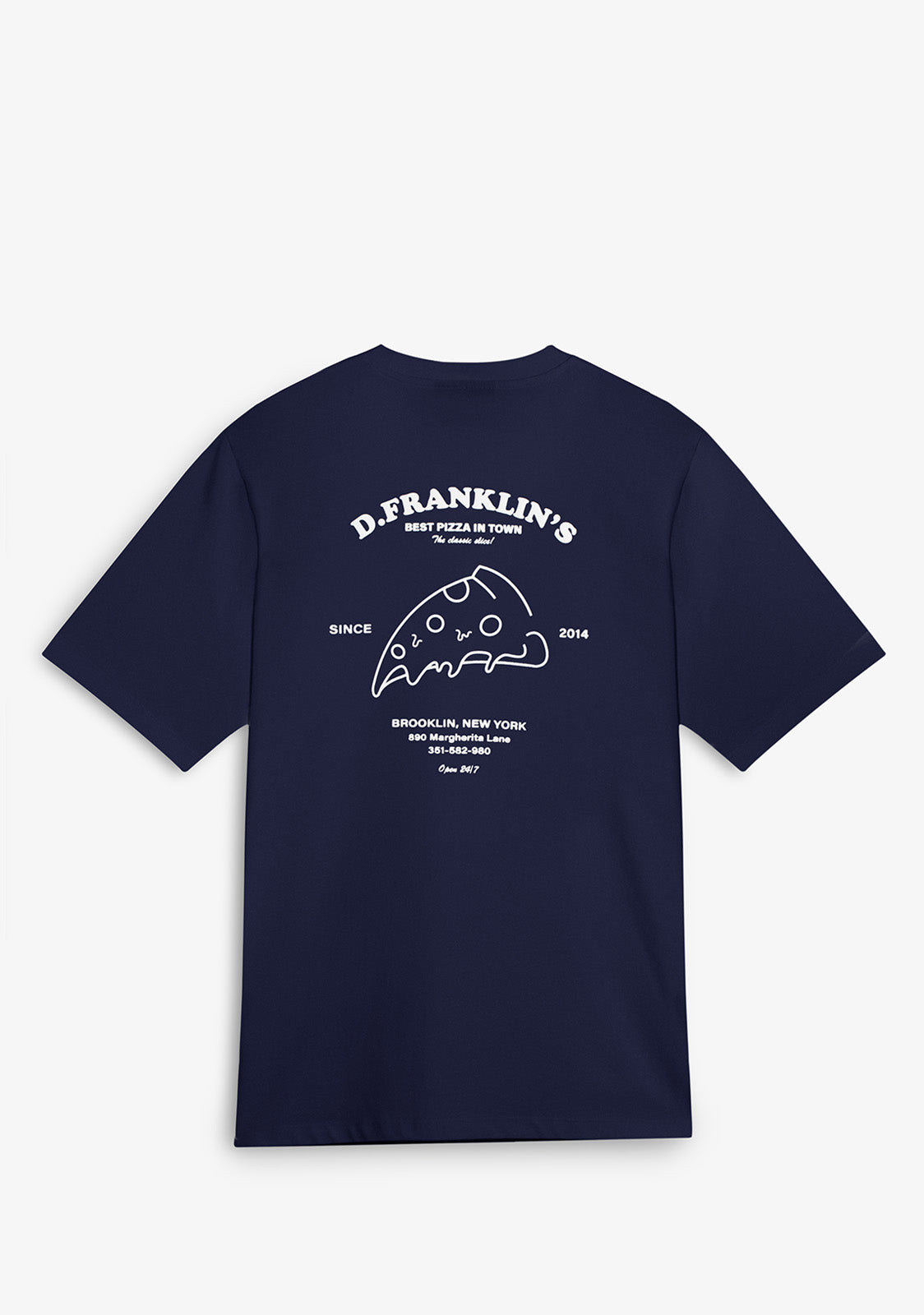 Best Pizza T-Shirt Navy / White