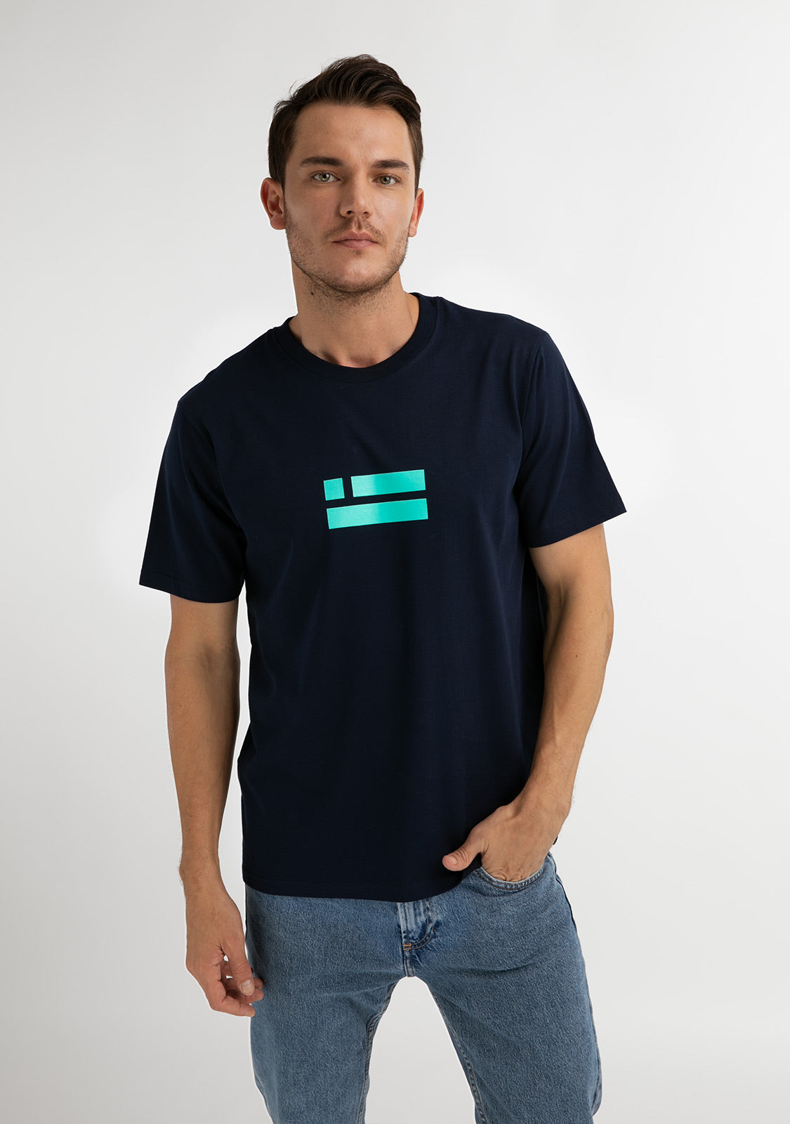 Flag T-Shirt Navy / Light Blue