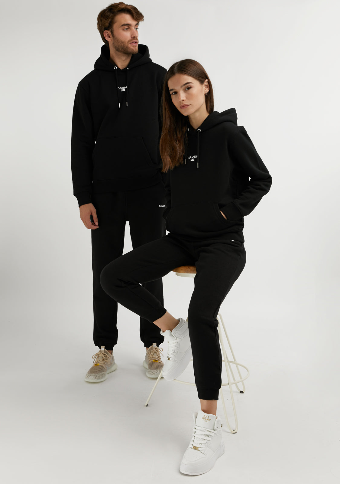Black and on sale white jogger set