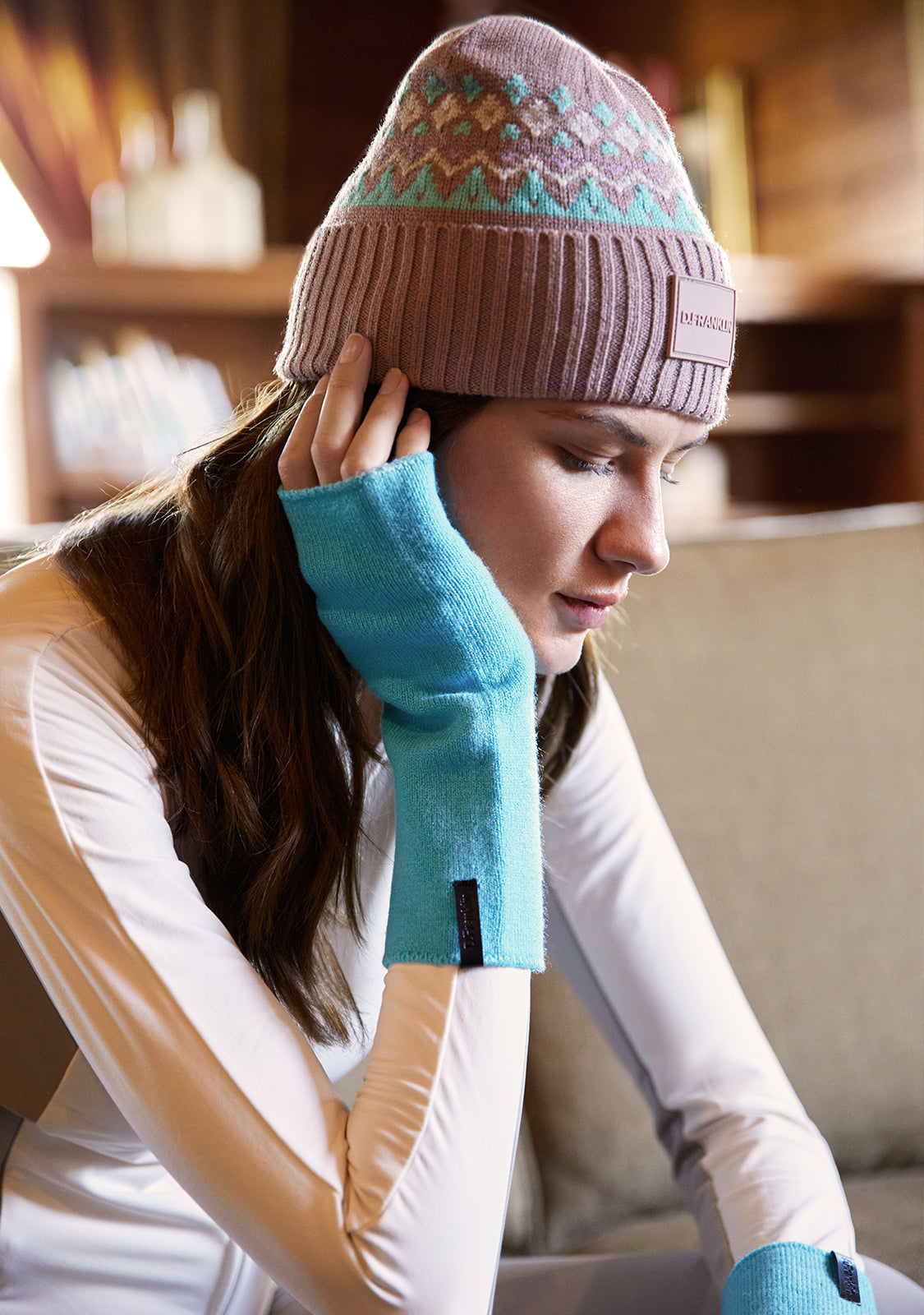 Nordic TRK Fair Isle Beanie Pink