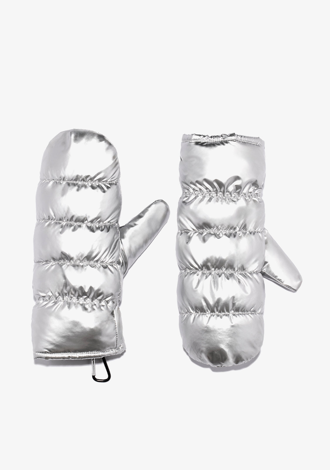 Nordic Bomb Puffer Mittens Silver