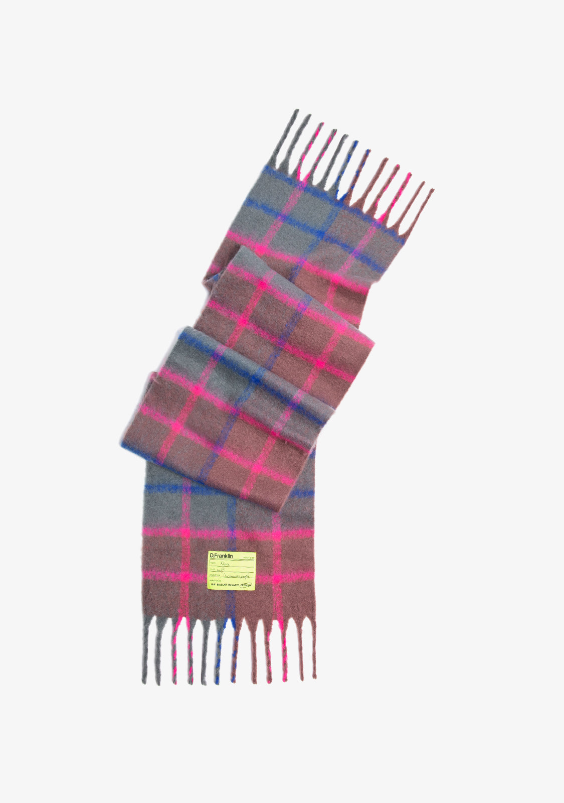 Nordic Bomb Plaid Scarf Grey / Pink