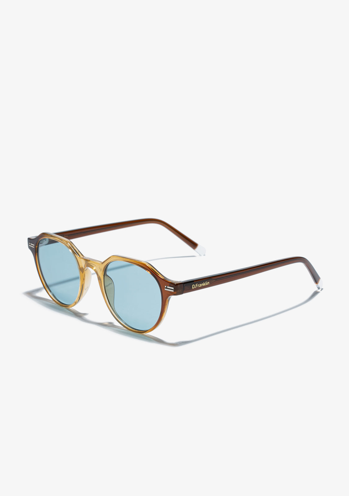 Blue Brown Round Sunglasses | D.Franklin