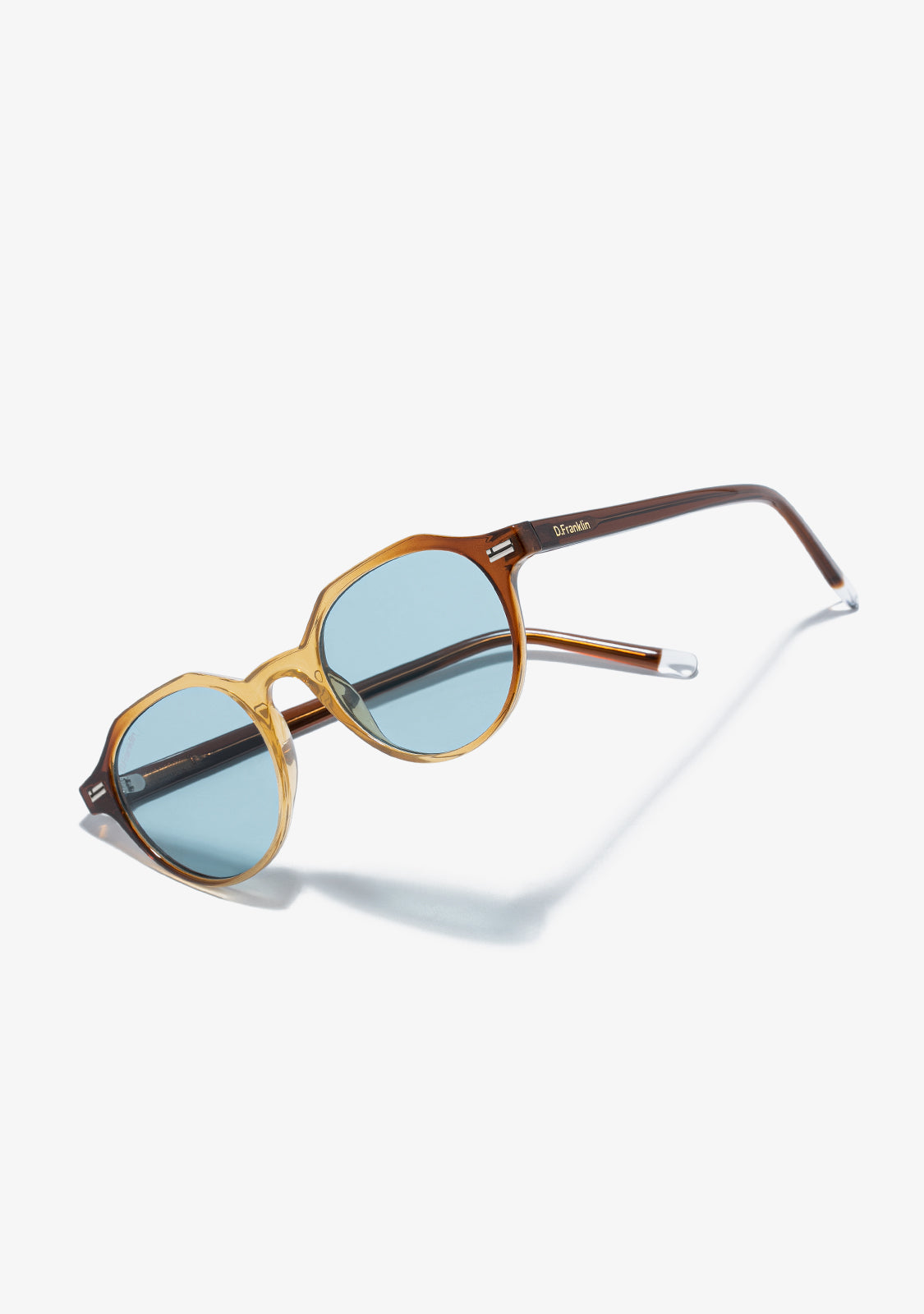 Blue Brown Round Sunglasses | D.Franklin