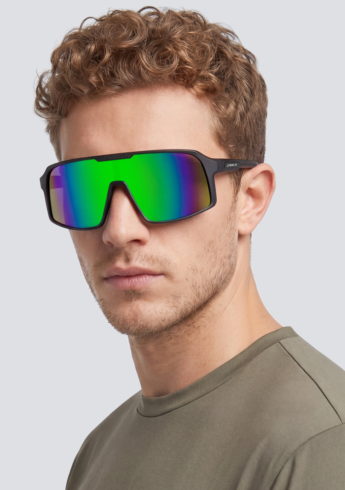 Wind Sports Sunglasses Black and Green | D.Franklin®