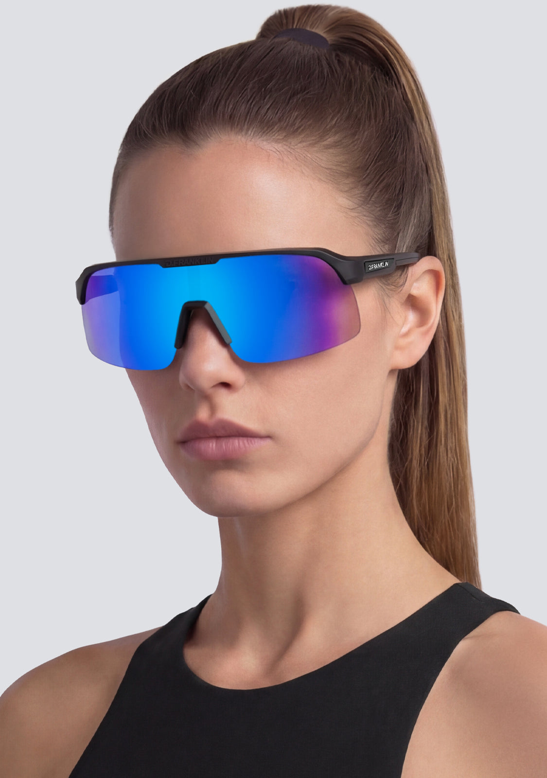 Wind Fifty Black/Blue Sports Sunglasses | D.Franklin®