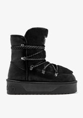 国内で当店のみ KillWinner - Fleece Lined Chunky Winter Boots KILLWINNER丨Short Fur Long Tube Snow Boots