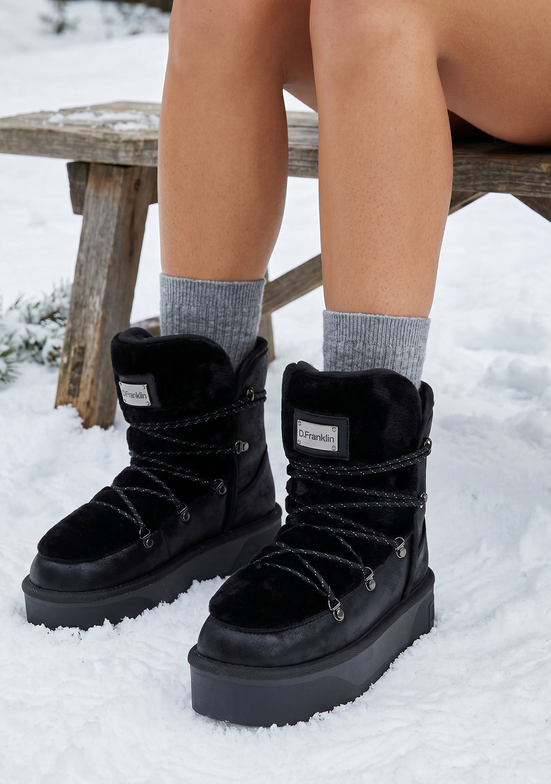 Black Tall Lace-Up Boots | Nordic | D.Franklin