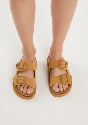 Vibe Sandals Buckle Tan