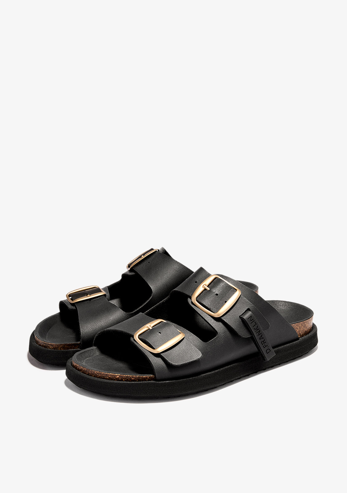 Vibe Sandals Gold Buckle Champion Black