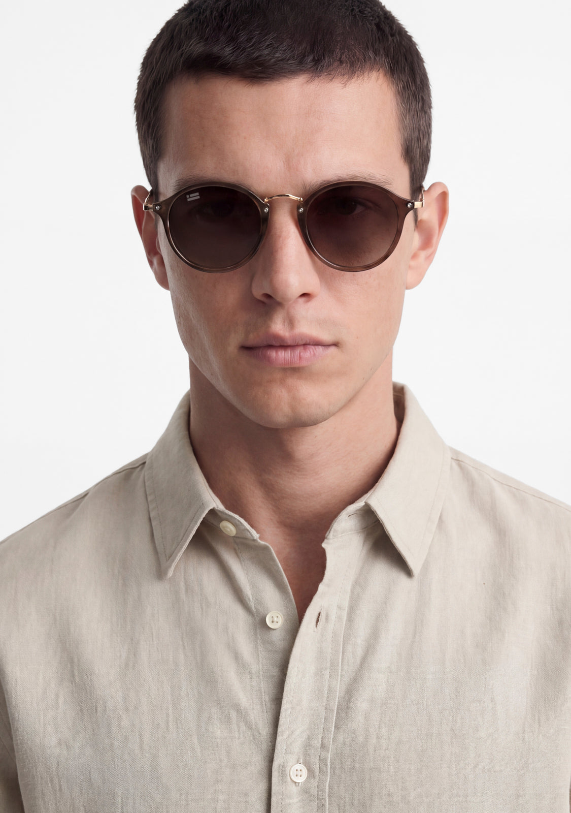 Roller TR90 Milky Brown Round Sunglasses | D.Franklin®