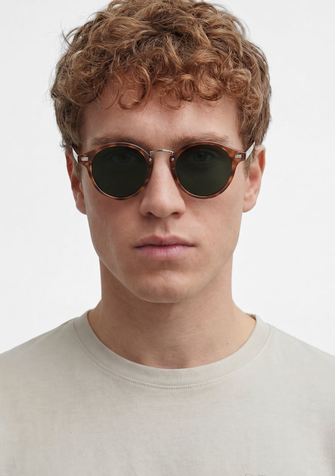 Green Tortoise Polarised Round Sunglasses | D.Franklin