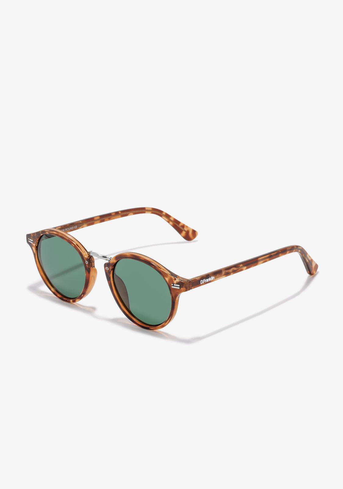 Green Tortoise Polarised Round Sunglasses | D.Franklin