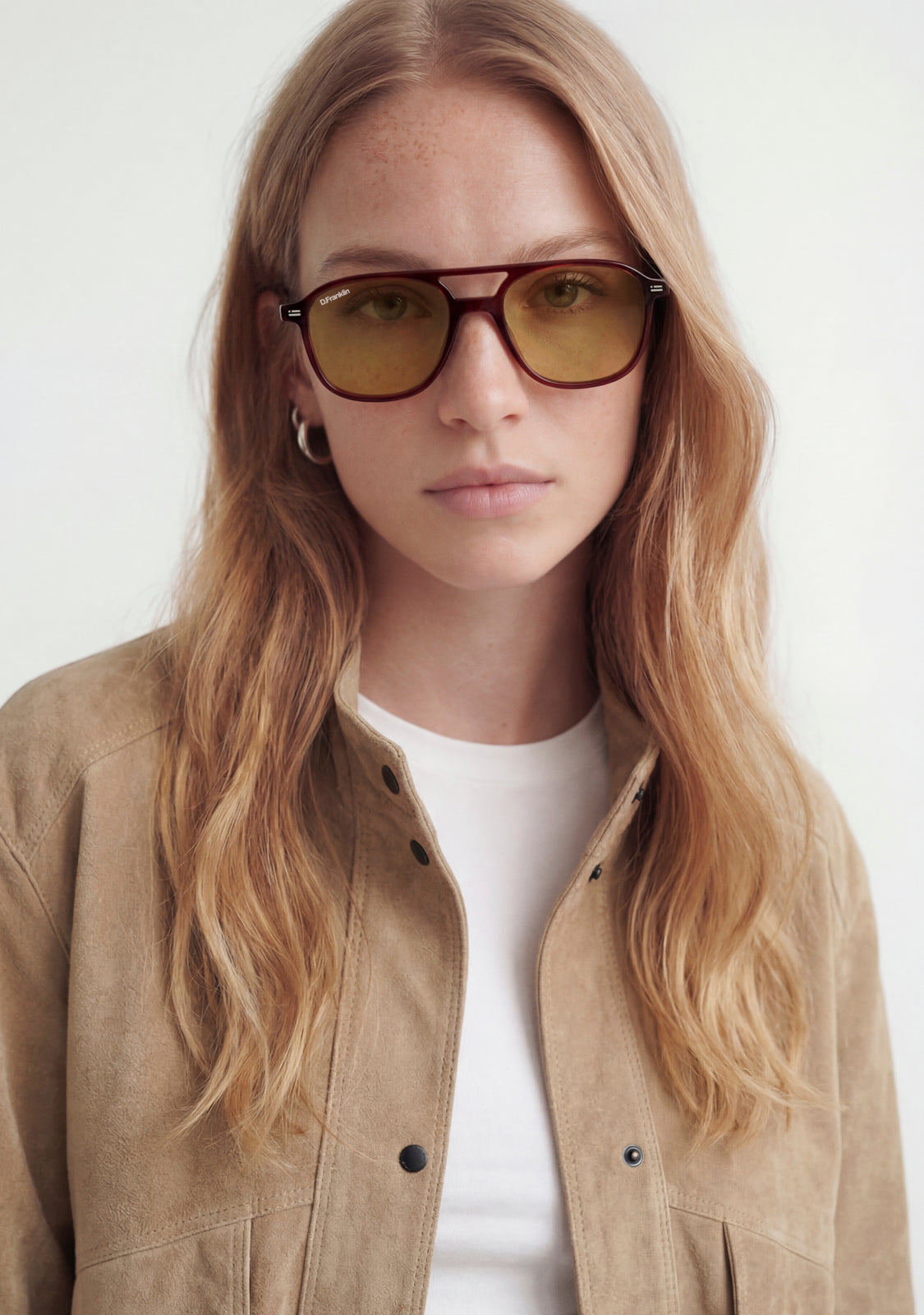 Aviator Sunglasses Jackson Square Brown / Amber | D.Franklin