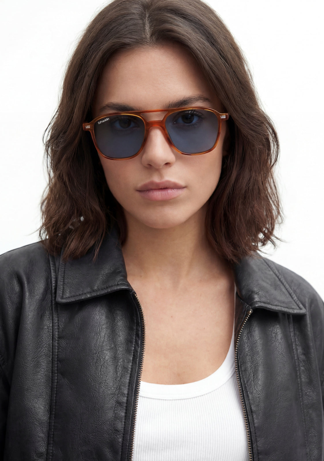 Sunglasses Jackson Square Amber Tort / Blue | D.Franklin