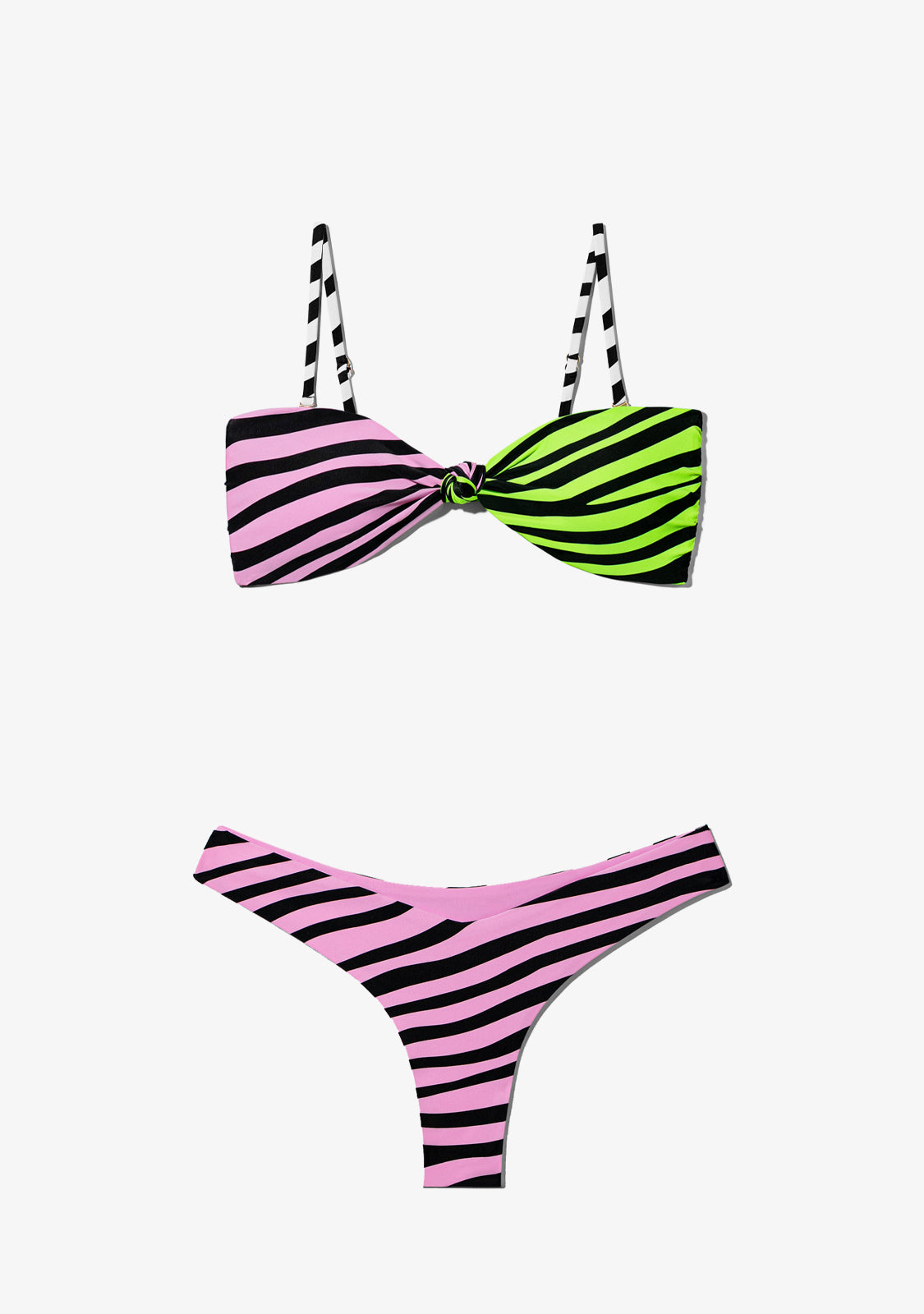 Maui Top Zebra Pink / Lime + Fiji Bottom Zebra Pink Bikini