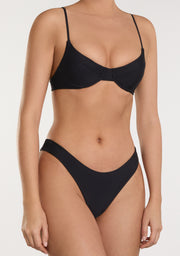 Masha Top + Ava Bottom Black Bikini