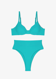 Masha Top + Kalea Bottom Aqua Blue Bikini