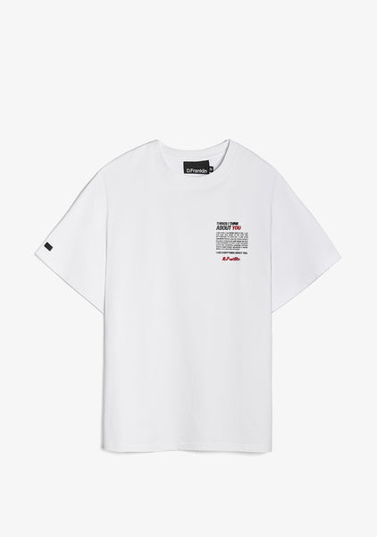 White Cotton T-Shirt Unisex Love About You | D.Franklin