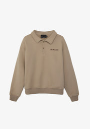 Beige sweatshirt with a brand logo