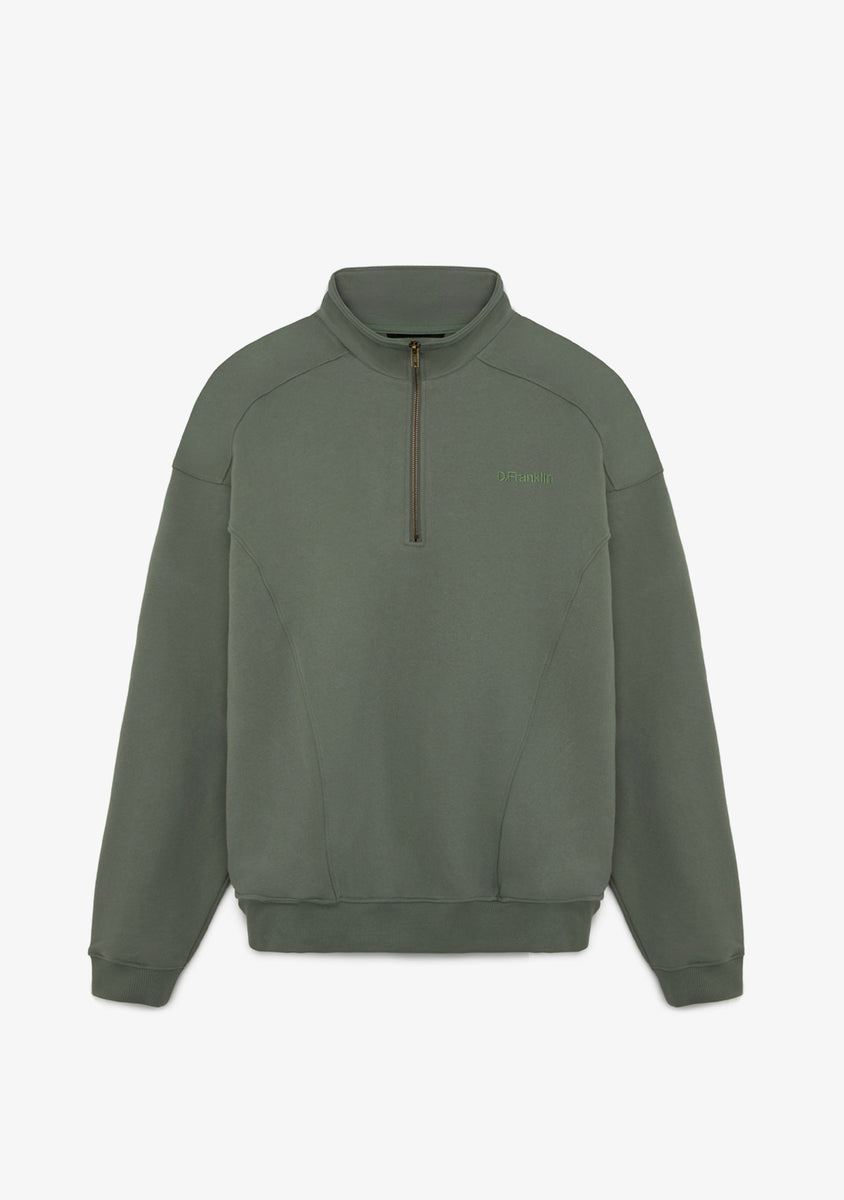 Half-Zip Sweatshirt Sage Green