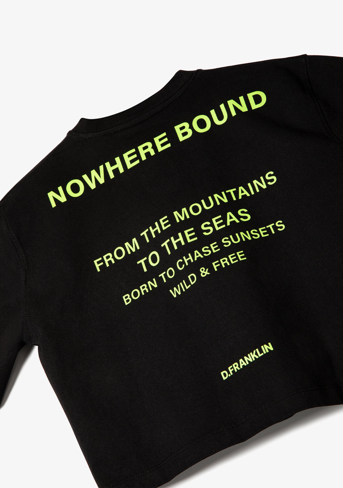 Nowhere Bound Cropped T-Shirt Black / Lime