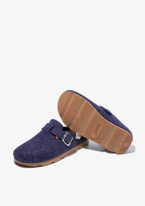 Mercredy Slipper Buckle Navy / Brown