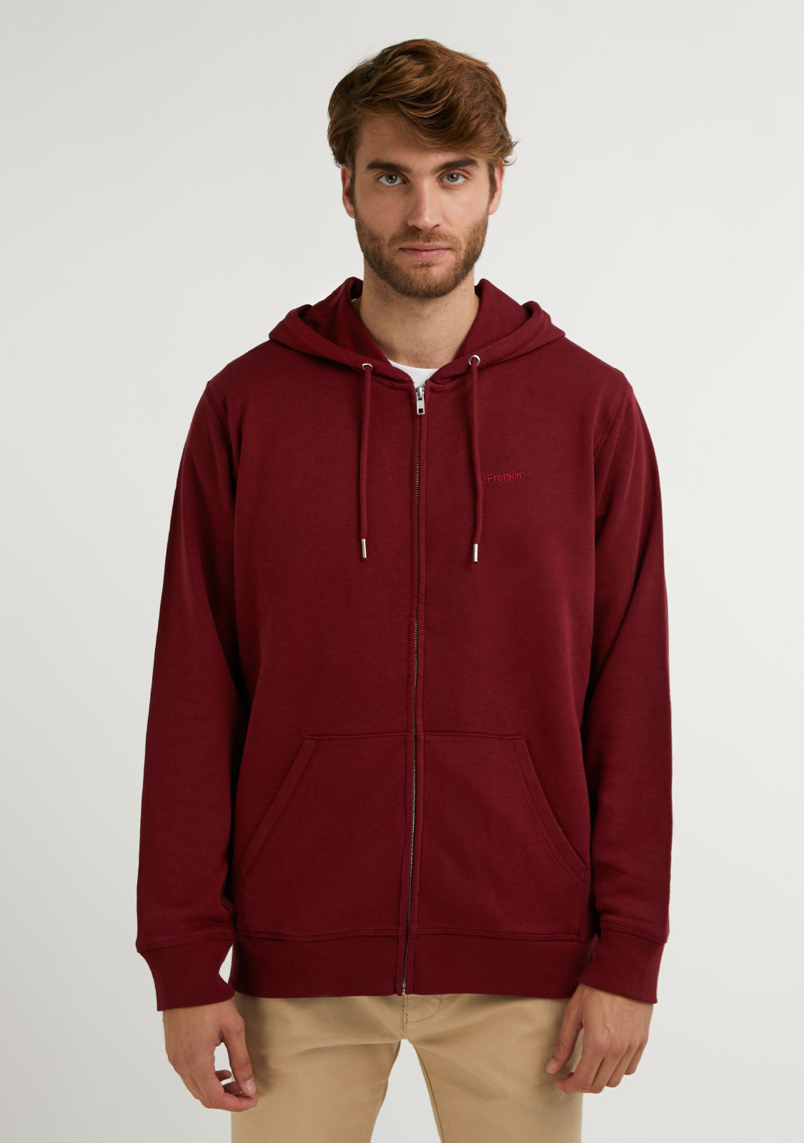 Maroon zip deals up jacket