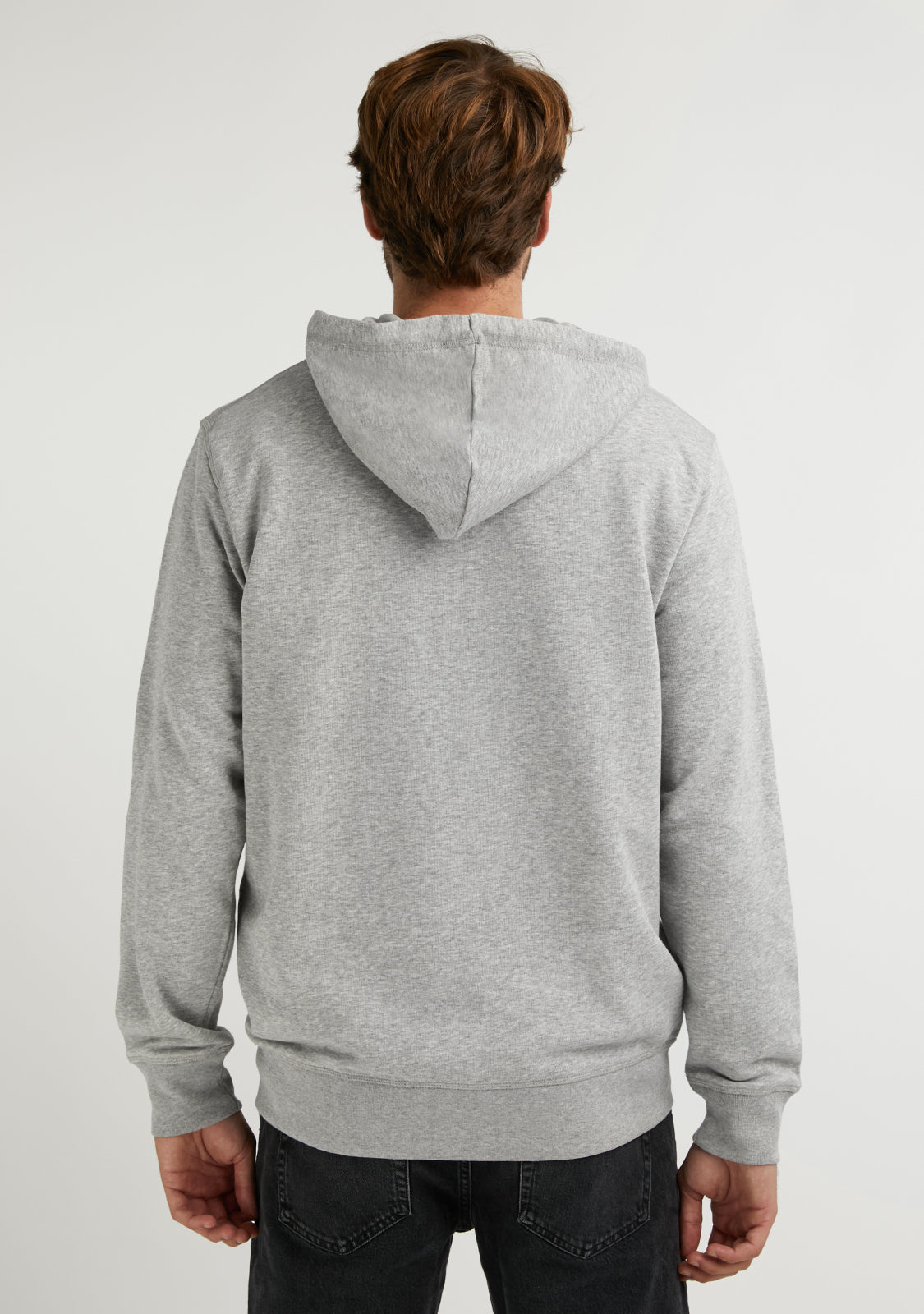 Embroidery  Logo Zip Hoodie Grey