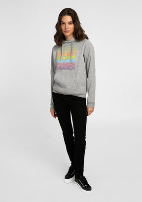 Hoodie Rainbow Female Grey