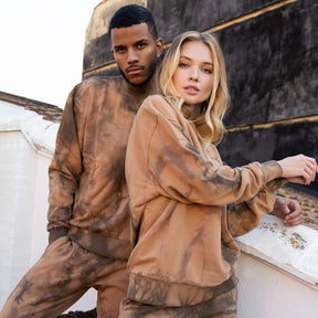 Sweatshirt Oversized Basic Tie Dye Stone