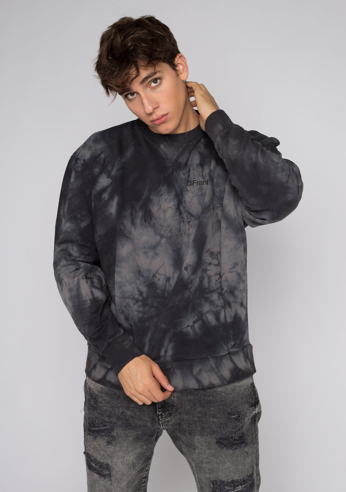Sweatshirt Oversized D.Franklin Tie Dye Black
