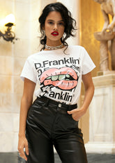 T-Shirt Mouth Female White
