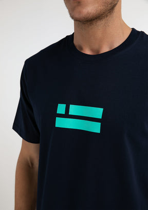 Flag T-Shirt Navy / Light Blue