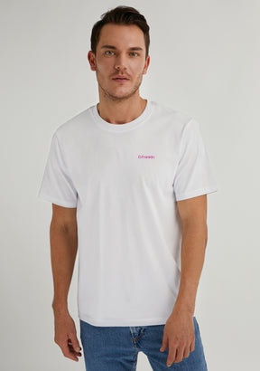 Social Club T-Shirt White / Fuxia
