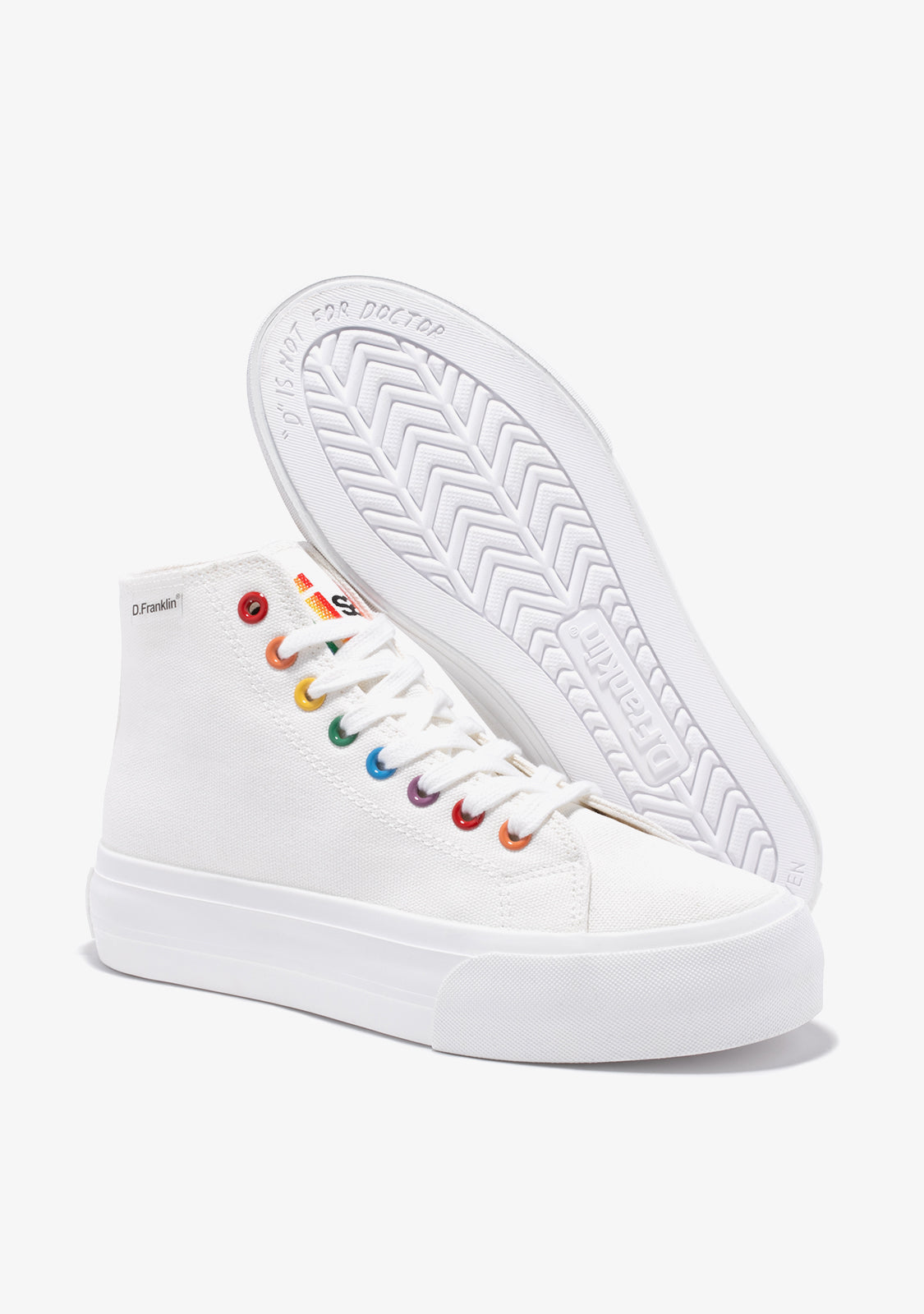 D.FRANKLIN ONE WAY PATCH LIVE RAINBOW SPECIAL EDITION HI-TOP