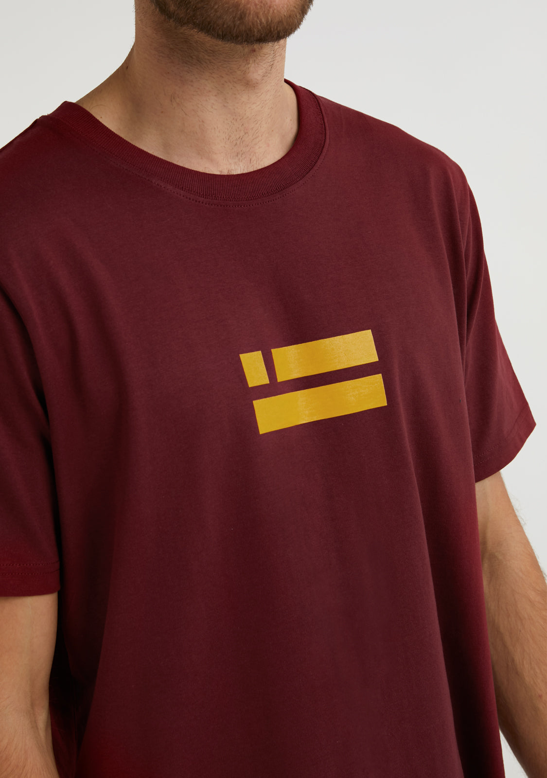 Flag T-Shirt Burgundy / Orange