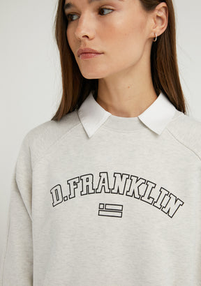 Varsity Oversized Crew Neck Sweatshirt Grey / Black